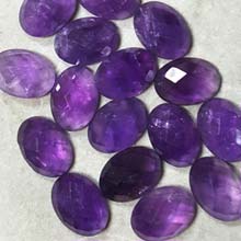 12X16MM FACETED OVAL CABOCHON AMETHYST(4PCS/BAG)